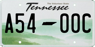 TN license plate A5400C