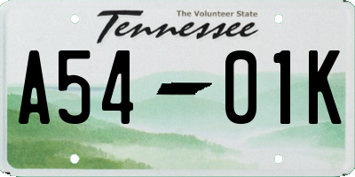 TN license plate A5401K
