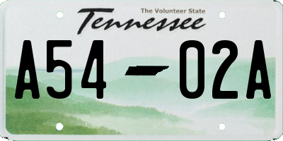 TN license plate A5402A