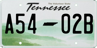 TN license plate A5402B