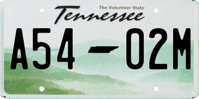TN license plate A5402M