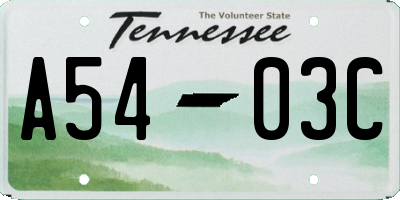 TN license plate A5403C