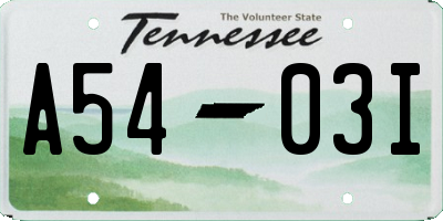 TN license plate A5403I
