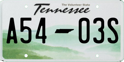 TN license plate A5403S