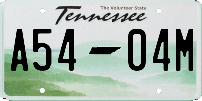 TN license plate A5404M