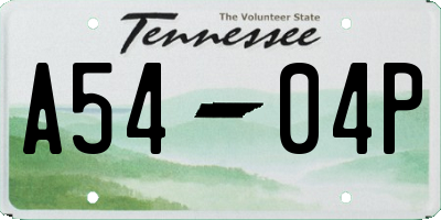 TN license plate A5404P