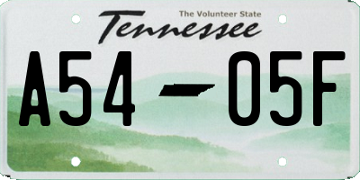 TN license plate A5405F