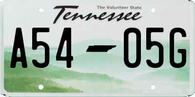 TN license plate A5405G