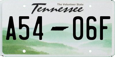 TN license plate A5406F