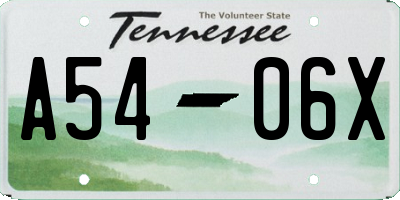 TN license plate A5406X