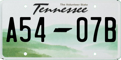 TN license plate A5407B