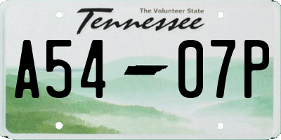 TN license plate A5407P