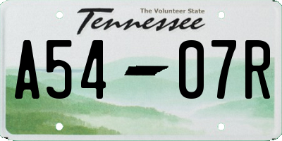 TN license plate A5407R
