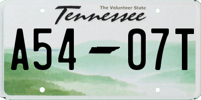 TN license plate A5407T