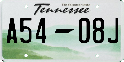 TN license plate A5408J