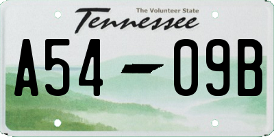 TN license plate A5409B