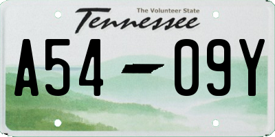 TN license plate A5409Y