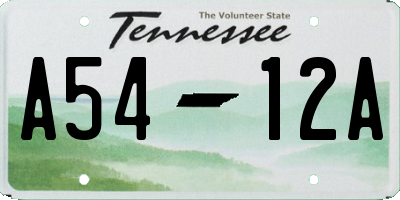 TN license plate A5412A
