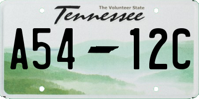 TN license plate A5412C