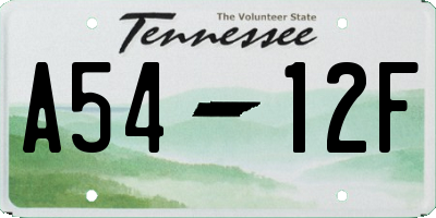 TN license plate A5412F