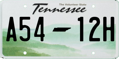 TN license plate A5412H