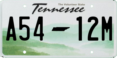 TN license plate A5412M
