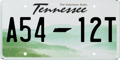 TN license plate A5412T