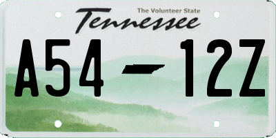 TN license plate A5412Z