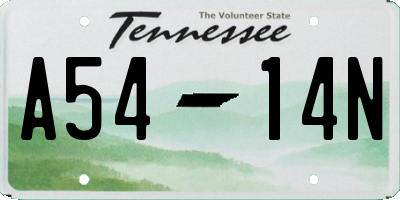 TN license plate A5414N