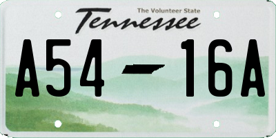 TN license plate A5416A