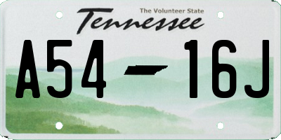TN license plate A5416J