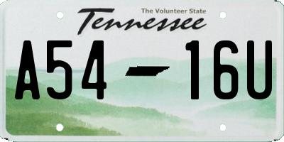 TN license plate A5416U