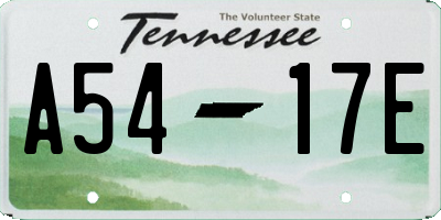 TN license plate A5417E