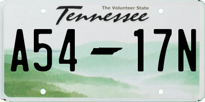 TN license plate A5417N