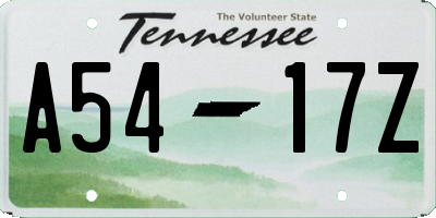TN license plate A5417Z