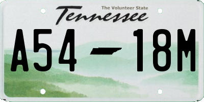 TN license plate A5418M