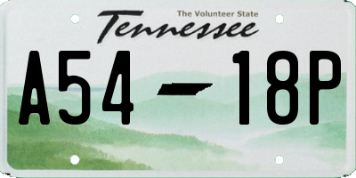 TN license plate A5418P