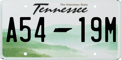TN license plate A5419M