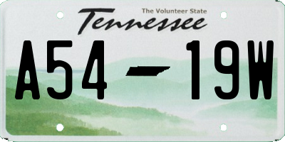 TN license plate A5419W