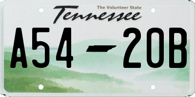 TN license plate A5420B