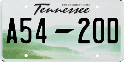 TN license plate A5420D