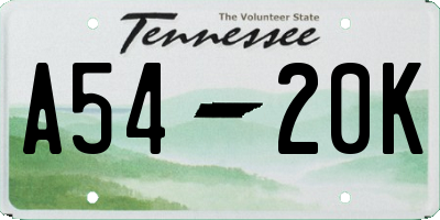 TN license plate A5420K