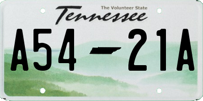 TN license plate A5421A