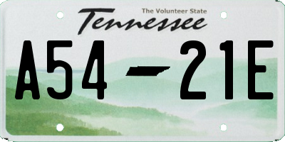 TN license plate A5421E