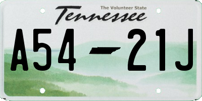 TN license plate A5421J