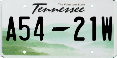 TN license plate A5421W