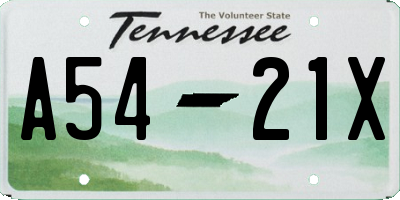 TN license plate A5421X
