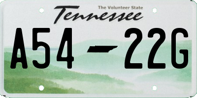 TN license plate A5422G