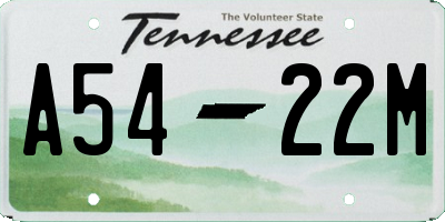 TN license plate A5422M