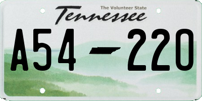 TN license plate A5422O